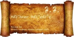 Hübner Hágár névjegykártya